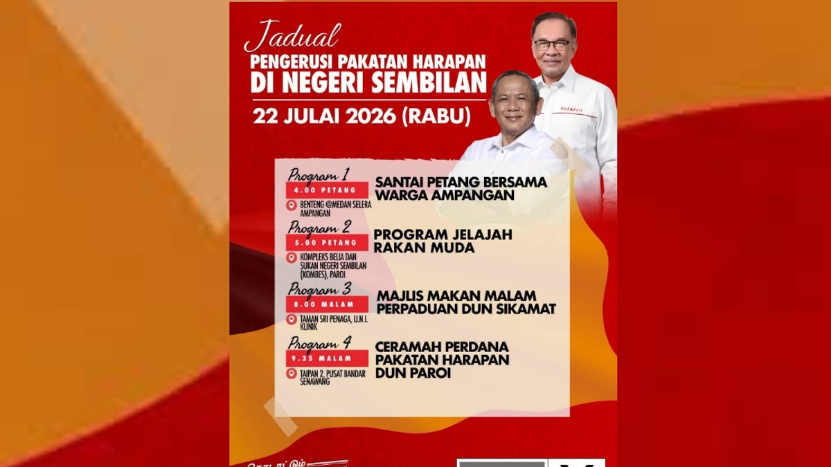 Anwar Launches Four-Stop Campaign Blitz in Negeri Sembilan Tomorrow