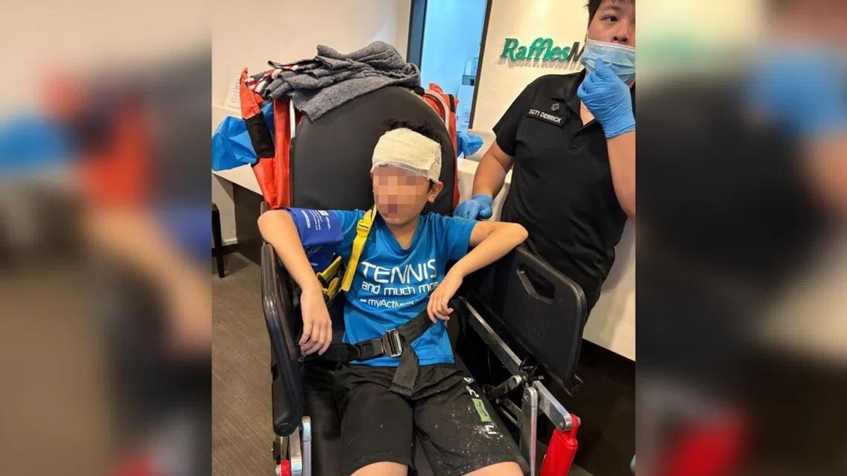 Child hospitalised after signboard collapses at Singapore food court