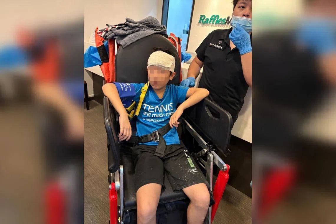 Child hospitalised after signboard collapses at Singapore food court