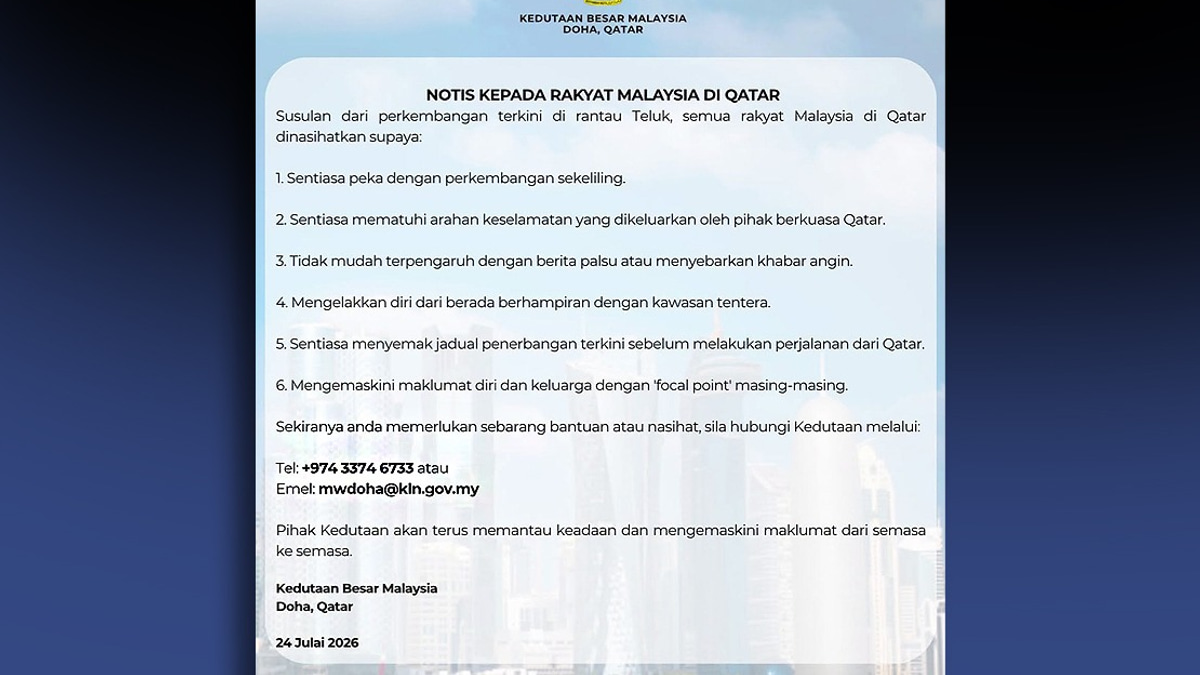 Malaysia's Embassy in Qatar Issues Security Alert for Nationals Amid Regional Tensions
