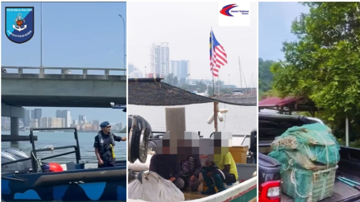Three Arrested, RM75,360 in Fishing Equipment Seized During Joint Penang Waters Operation