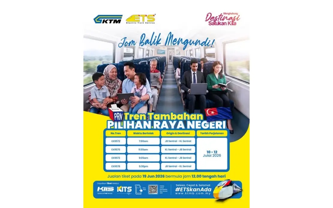 KTMB Ramps Up ETS Services for Johor Election Voters Heading Home