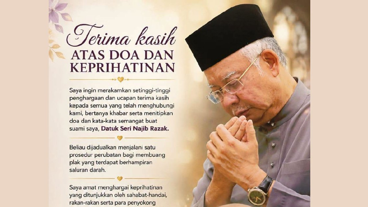 Rosmah appeals for prayers as Najib prepares for cardiac intervention