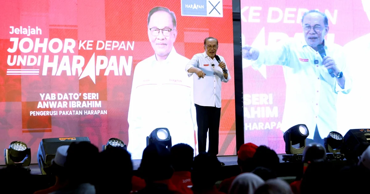 Anwar claims BN dissolved Johor assembly to restore lost political dominance