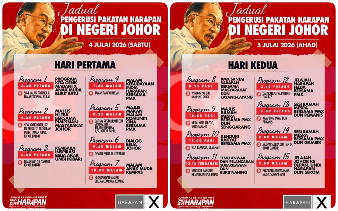 Anwar Intensifies Johor Campaign Push With Seven Events Today