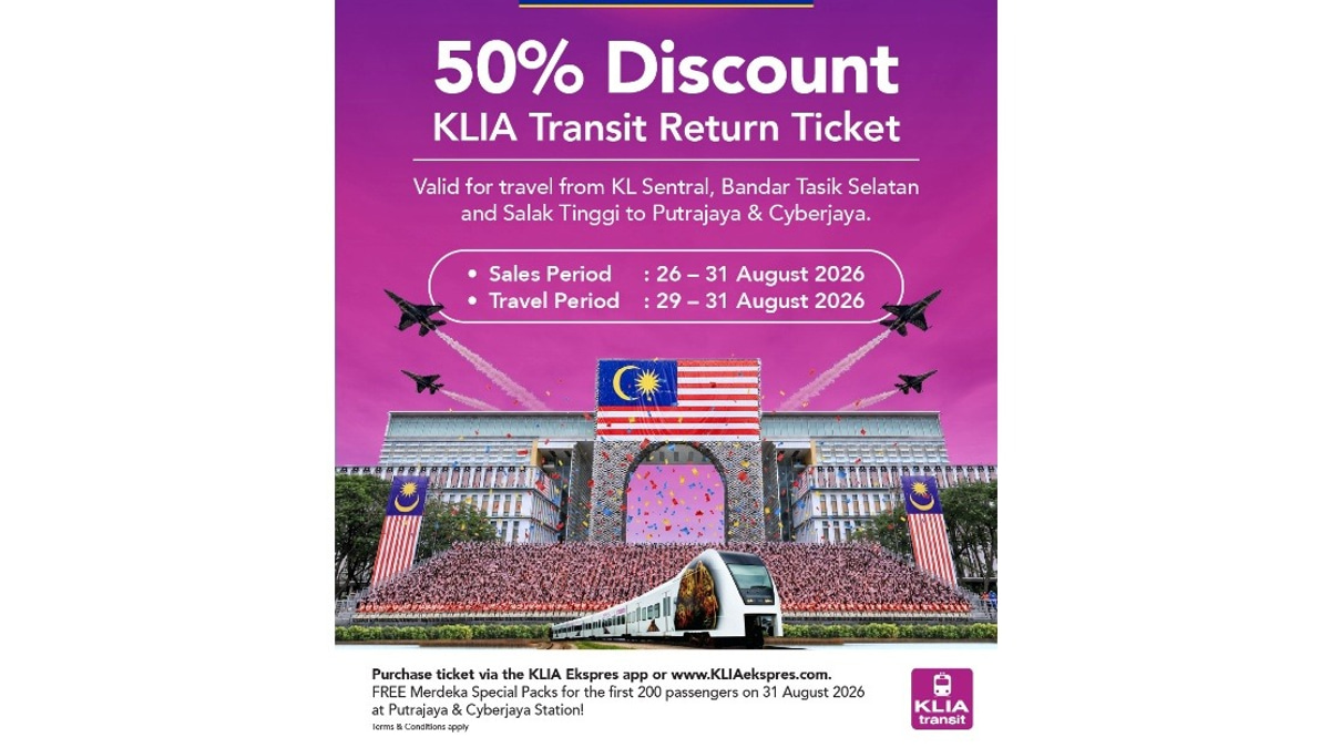 ERL Slashes KLIA Transit Fares by Half for National Day Putrajaya Events