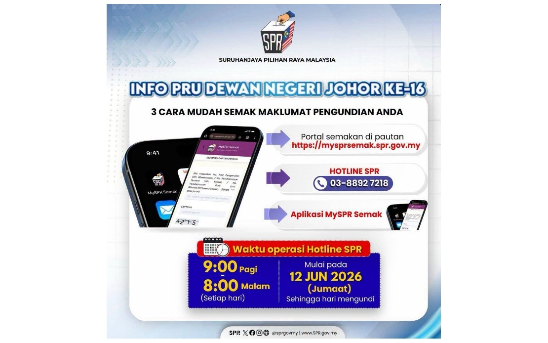 Election Commission Urges Johor Voters to Verify Polling Details Before Saturday's Election