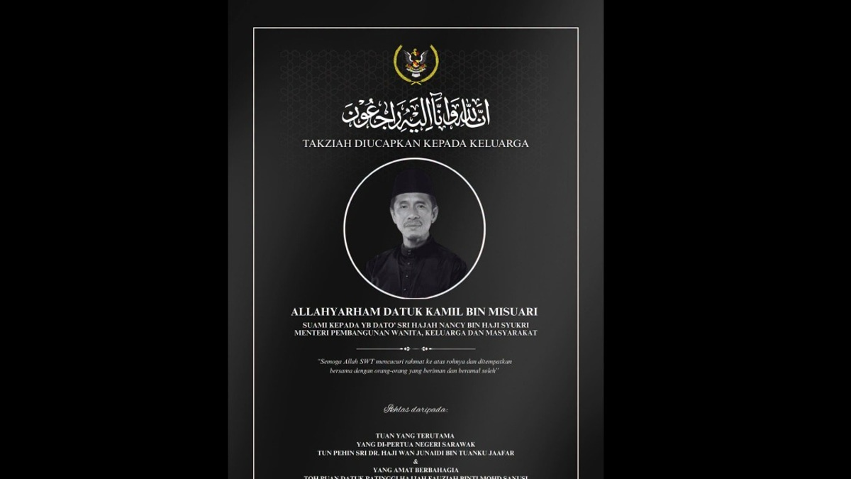 Yang Dipertua Negeri Sarawak Offers Condolences to Nancy Shukri Over Husband's Passing