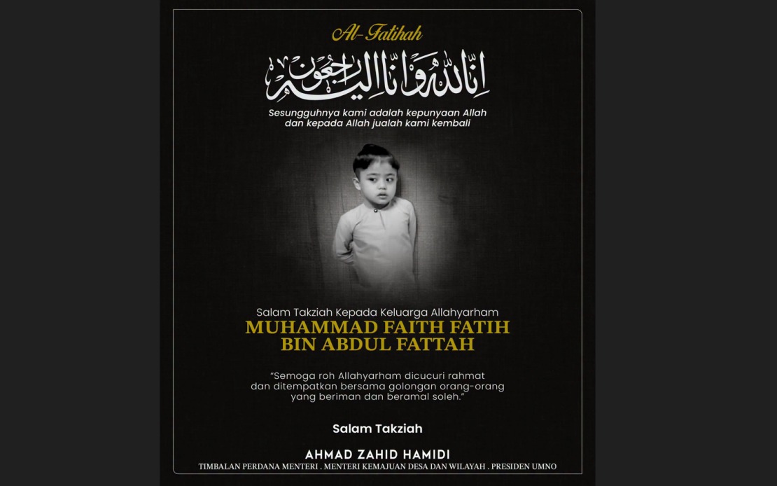 Deputy PM Zahid Extends Condolences Over Death of Autistic Child in Perak