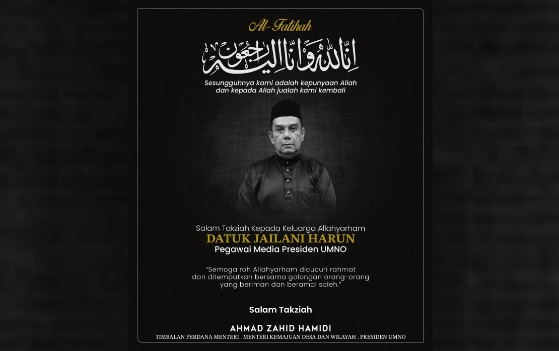 Ahmad Zahid Pays Tribute To Jailani Harun, Veteran UMNO Media Officer