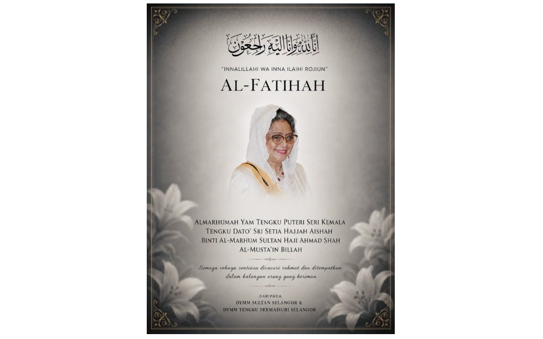 Selangor Sultan And Tengku Permaisuri Offer Condolences Over Pahang Sultan's Sister's Death