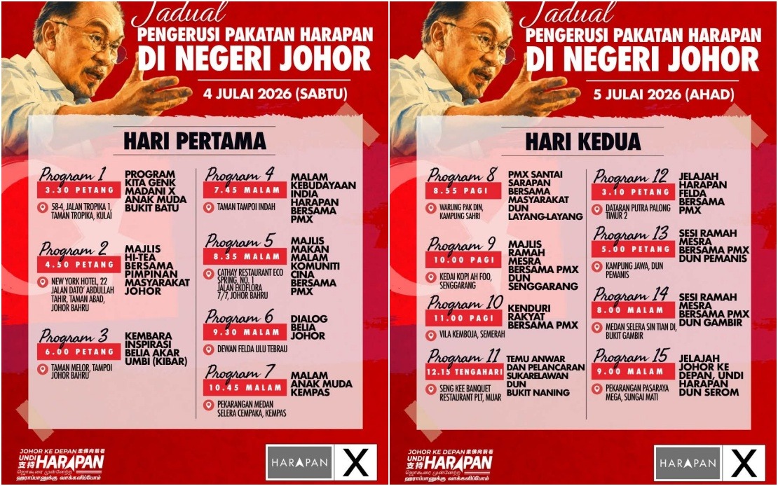 Anwar's Johor Blitz: 15 Weekend Programmes to Rally PH Support Ahead of State Election