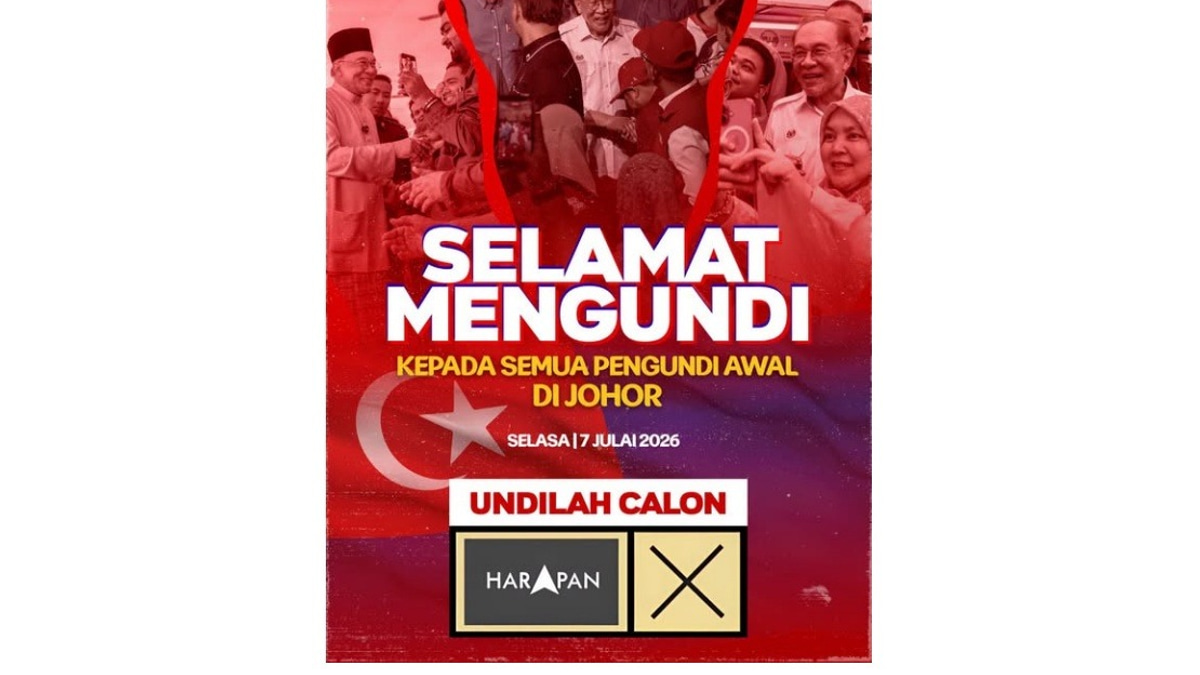 Anwar Urges Early Voters in Johor Election to Back Harapan for State's Future