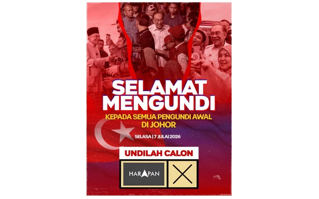Anwar Urges Early Voters in Johor Election to Back Harapan for State's Future