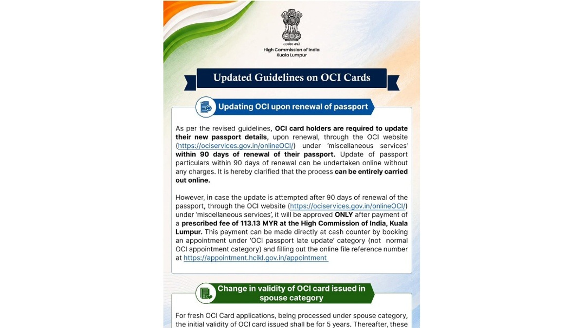 India Tightens OCI Card Rules: Malaysians Must Update Passport Details Within 90 Days