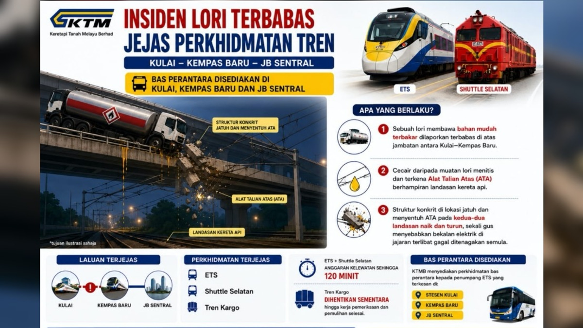 Hazmat Lorry Accident Disrupts Rail Services between Kulai and Kempas