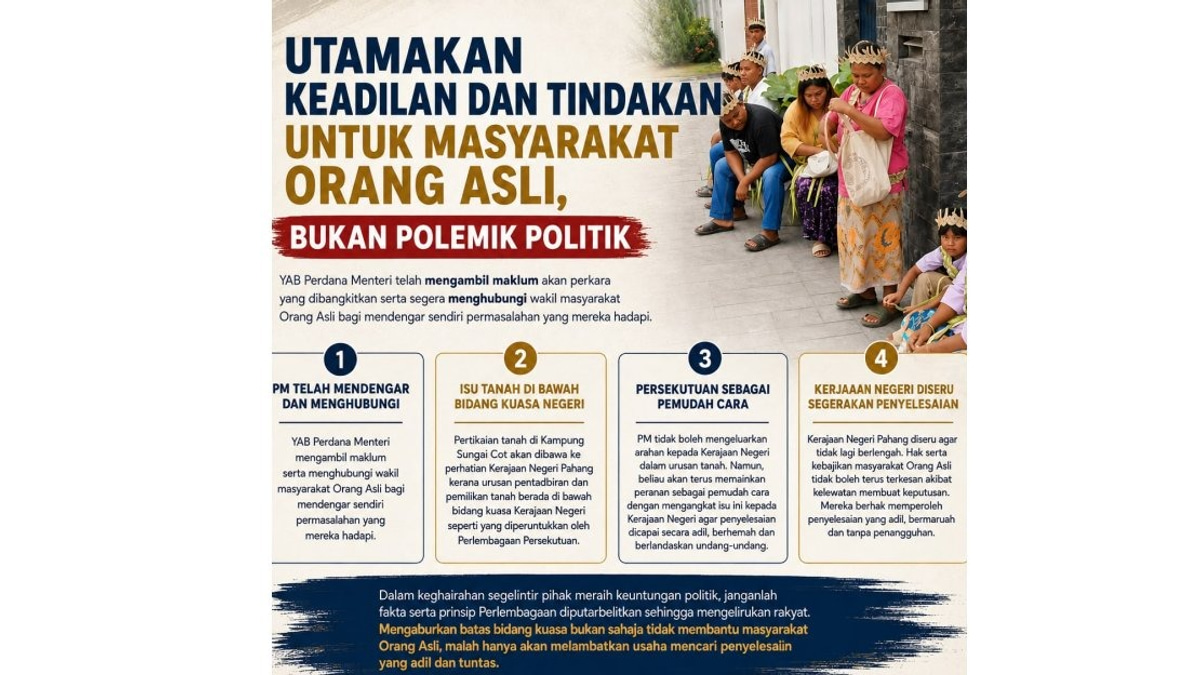 Anwar Pledges Facilitation Role in Kampung Sungai Cot Orang Asli Land Dispute