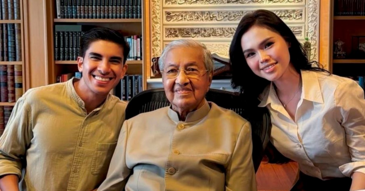 Tun M Shares Marriage Wisdom With Actress Bella Astillah and Fiancé Syed Saddiq