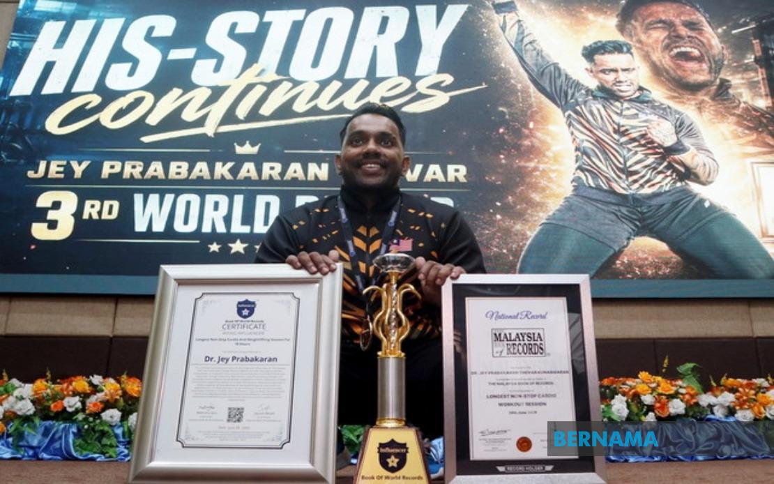Dr Kjey Sets Third World Record in Marathon Fitness Challenge, Honouring Late Father