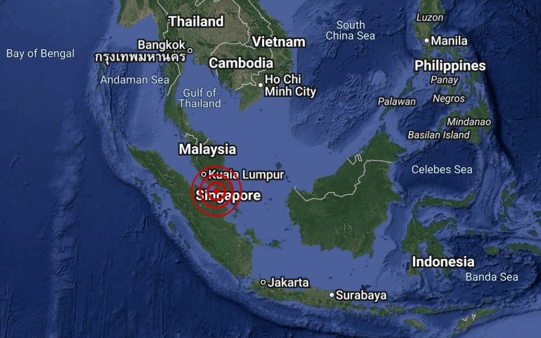 Mild 3.1-Magnitude Tremor Shakes Batu Pahat Waters Off Johor Coast
