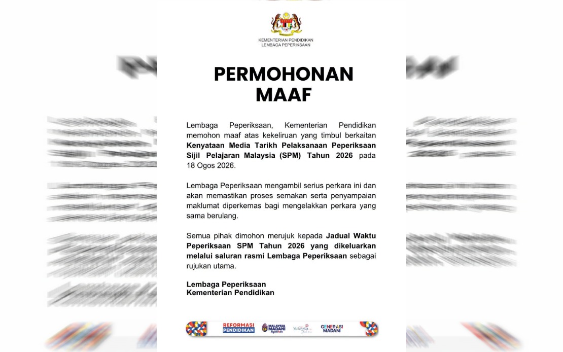Education Ministry's Examination Board Apologises Over Conflicting SPM 2026 Schedule Announcement