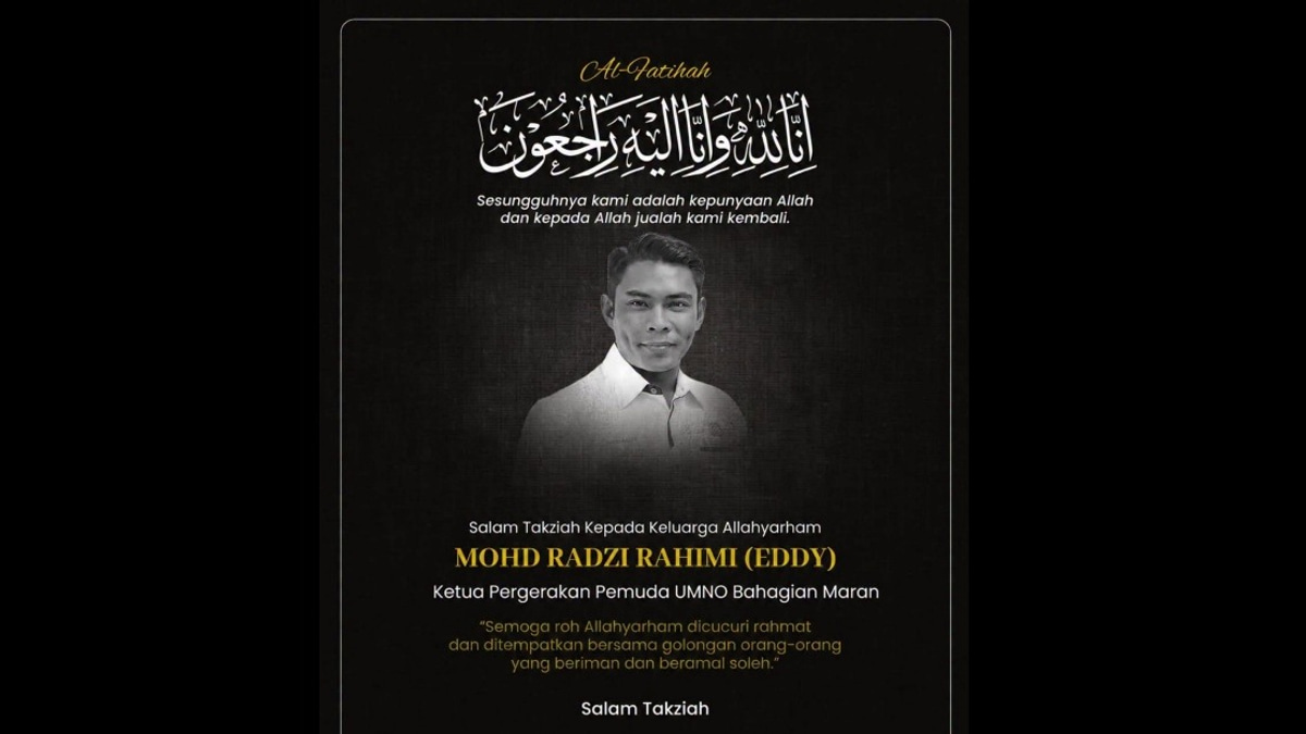 UMNO President Ahmad Zahid Mourns Loss of Maran Youth Chief Mohd Radzi in Fatal Accident