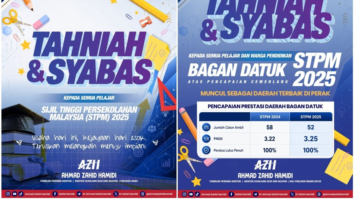 Bagan Datuk Tops Perak in STPM 2025 as DPM Ahmad Zahid Hails Student Excellence